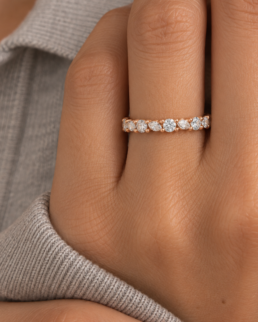 Round Marquise Ring — Close hand