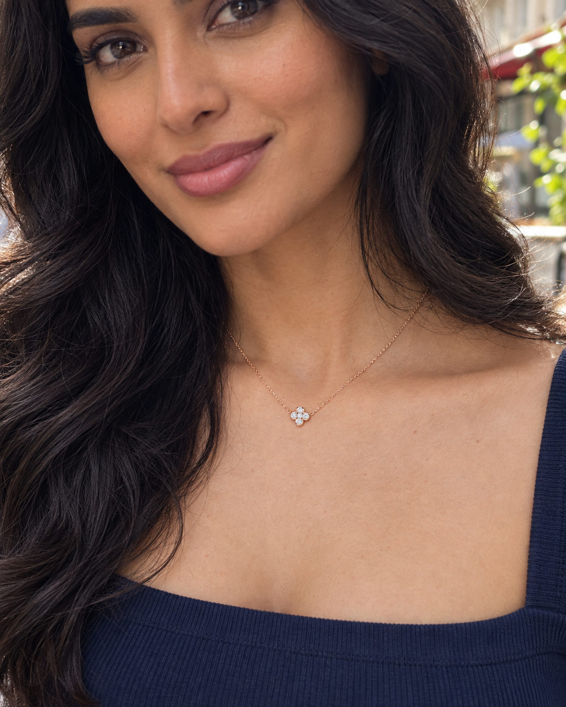 Round Clover Necklace — Second worn