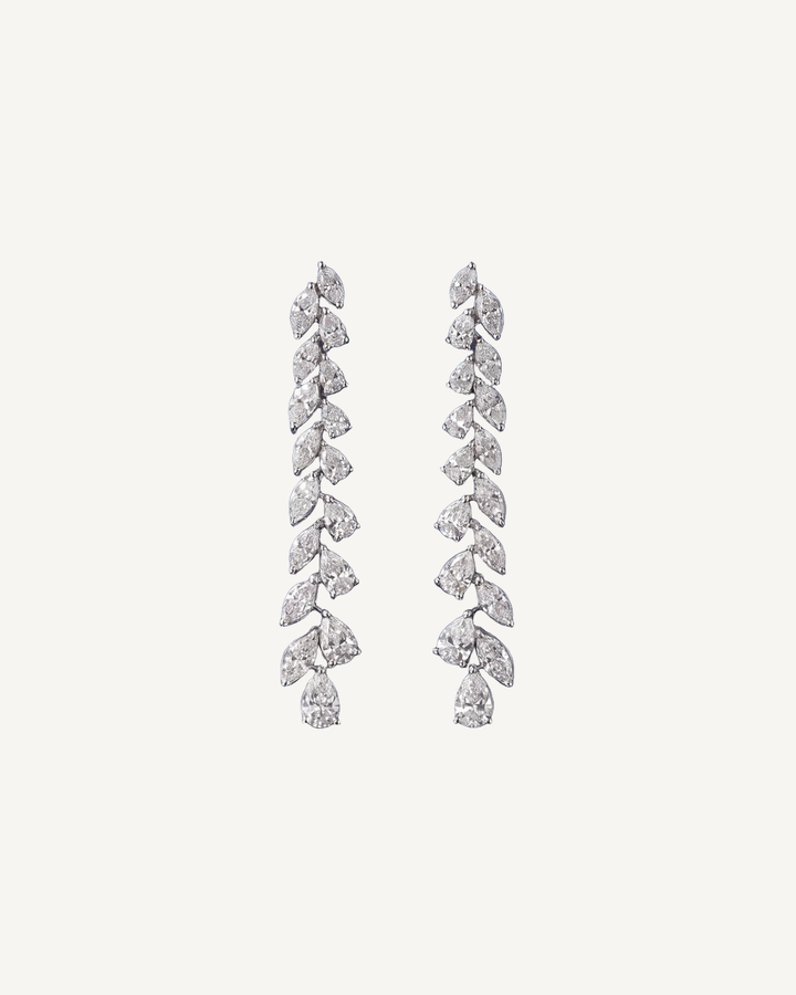Marquise Line Drop Earrings product image on Oyster Silk background