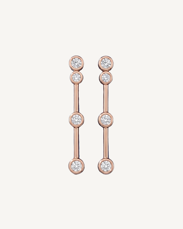 Bezel Bar Drop Earrings product image on Oyster Silk background