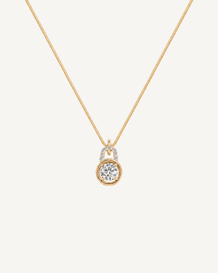 Framed Solitaire Necklace product image on Oyster Silk background