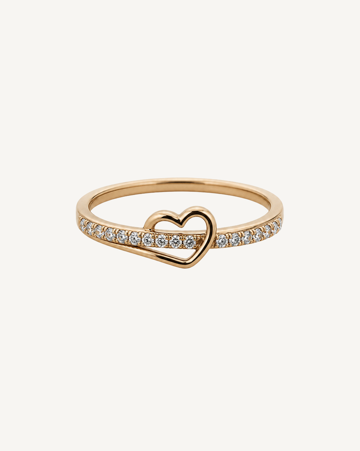 Heart Buckle Ring product image on Oyster Silk background