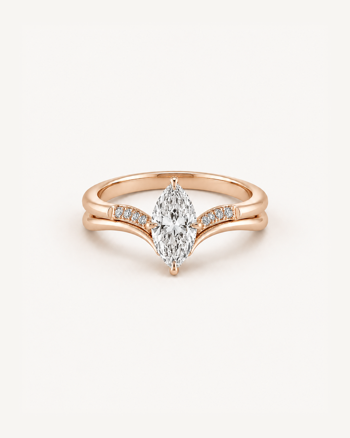 Split Marquise Ring in Rose Gold