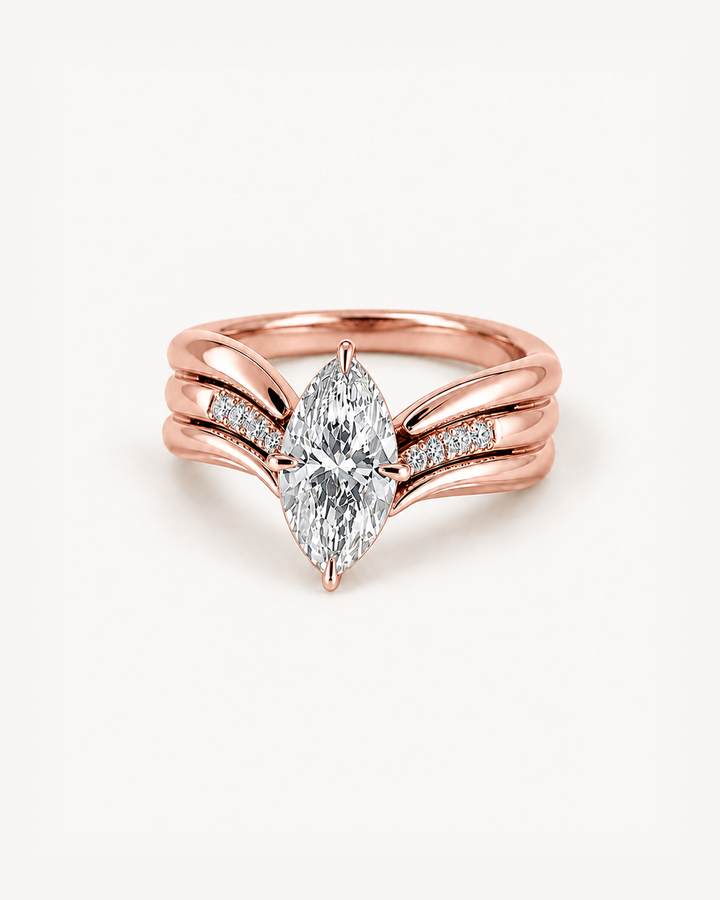 Triple Marquise Ring in Rose Gold