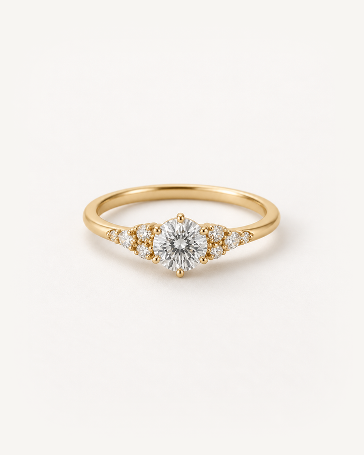 Marquise Accent Ring in Yellow Gold