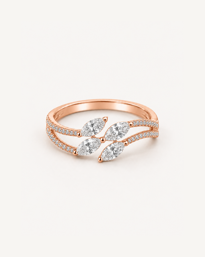 Leaf Twist Ring in Rose Gold