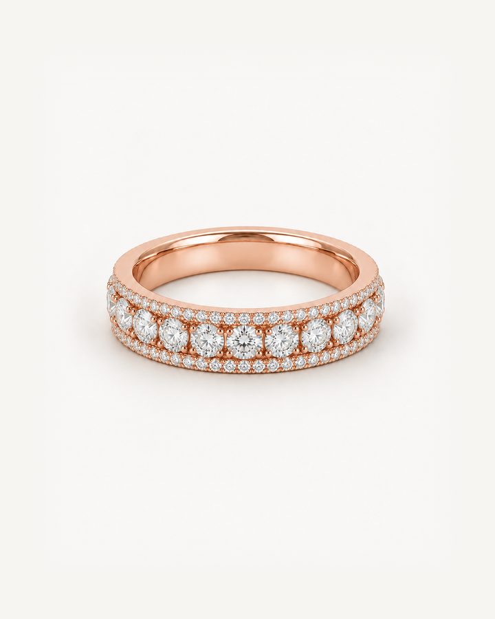 Rose Row Ring in Rose Gold