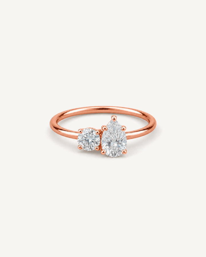 Pear Cluster Ring in Rose Gold