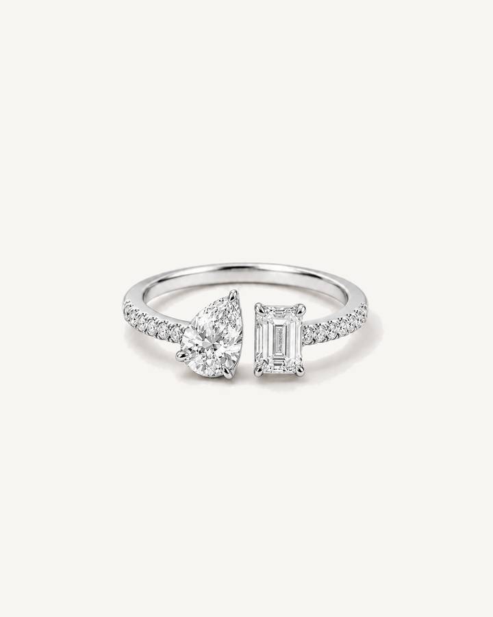 Marquise Emerald-Cut Ring in Silver