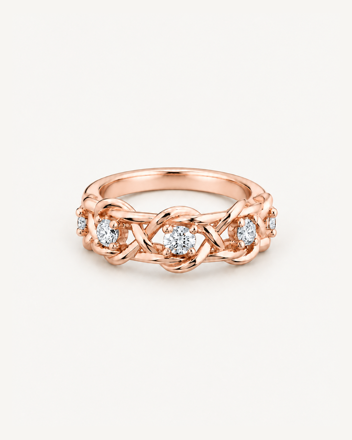 Openwork Knot Ring in Rose Gold