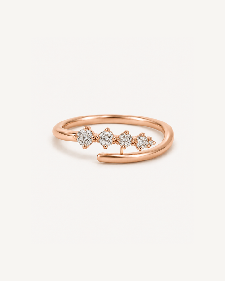 Four-Stone Open Ring in Rose Gold