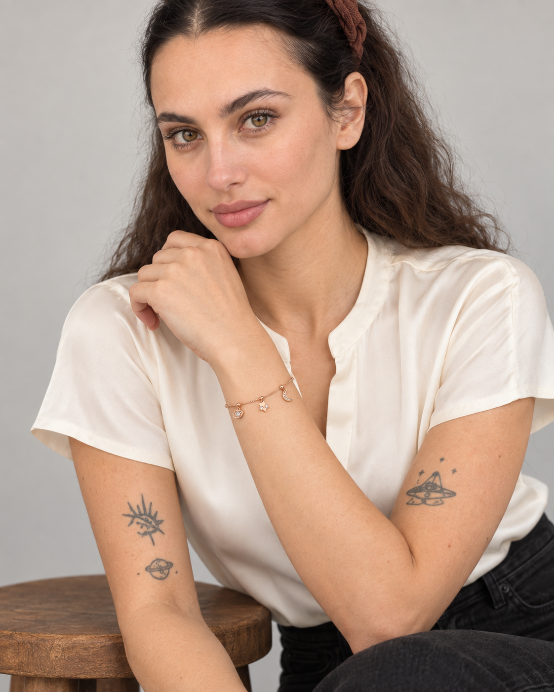 Symbol Charm Bracelet — worn studio view