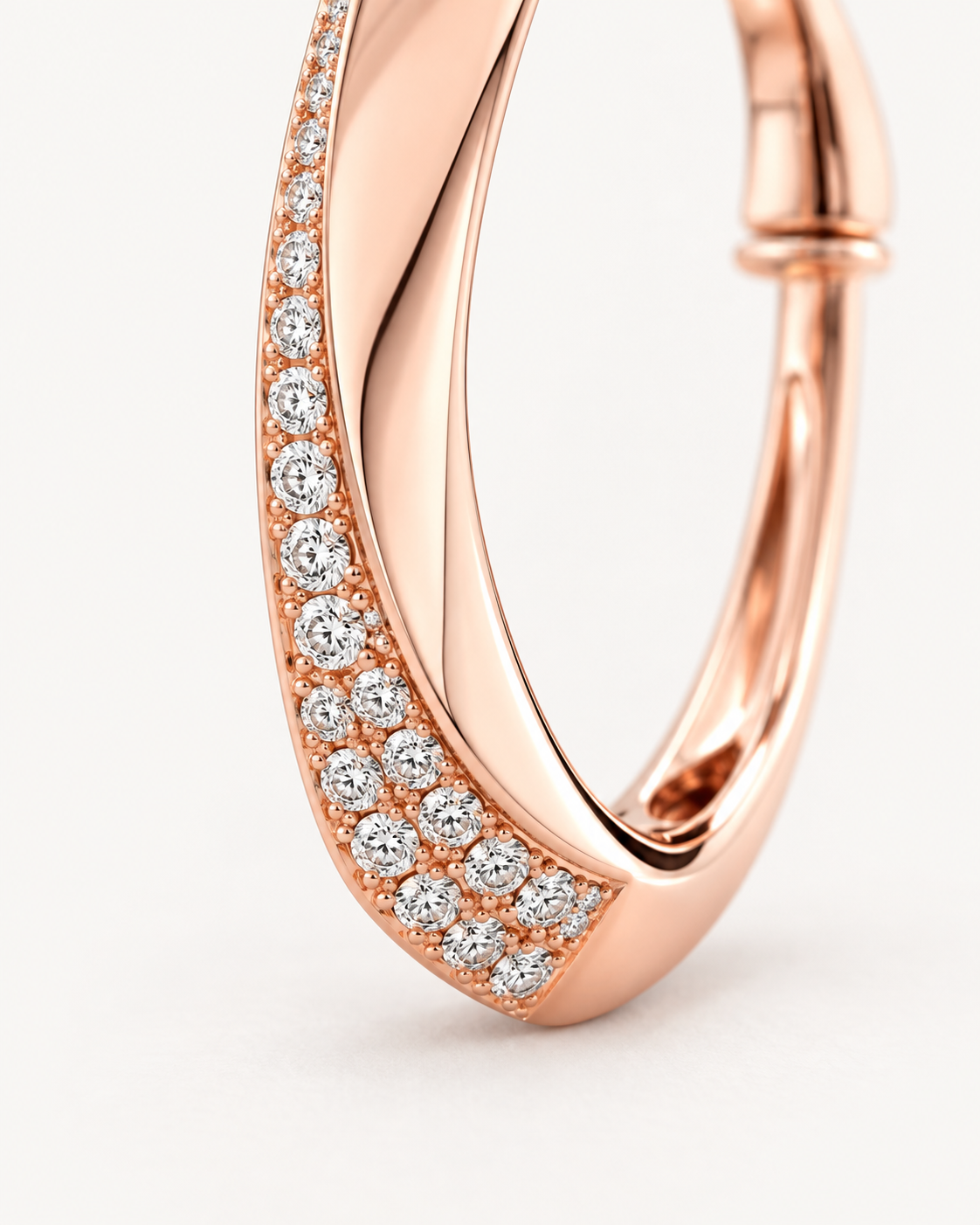 Angled Pavé Hoops — construction detail