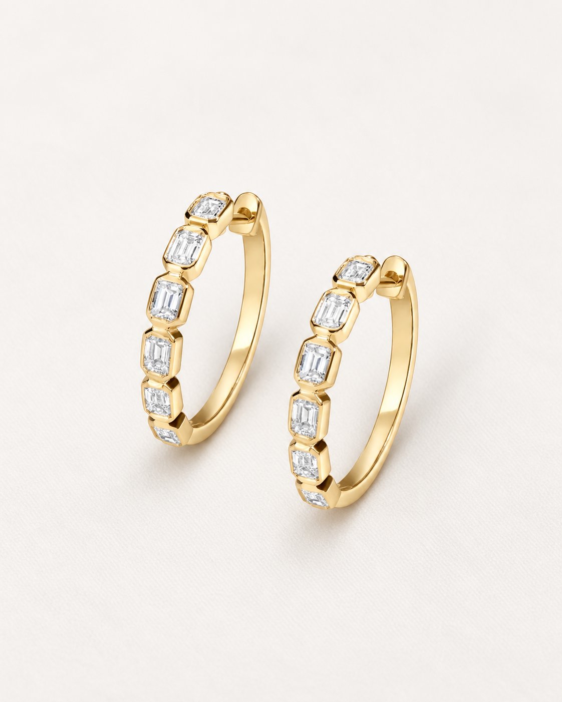 Baguette Link Hoops — complete product view