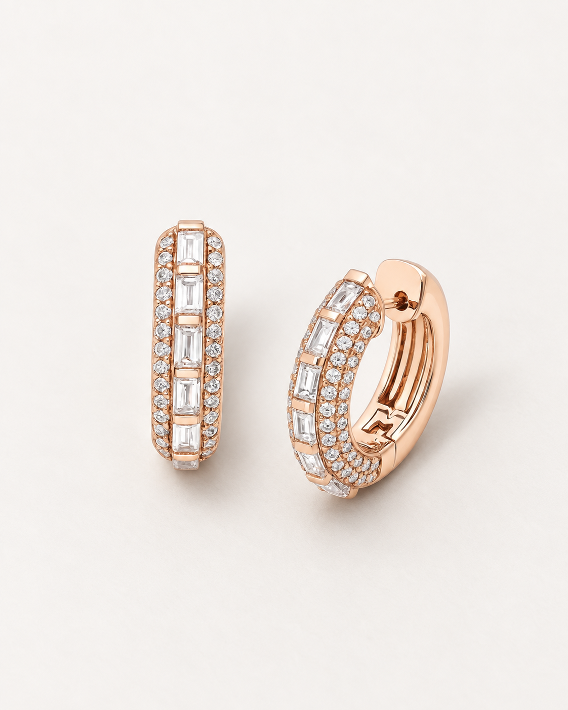 Baguette Row Hoops — complete product view