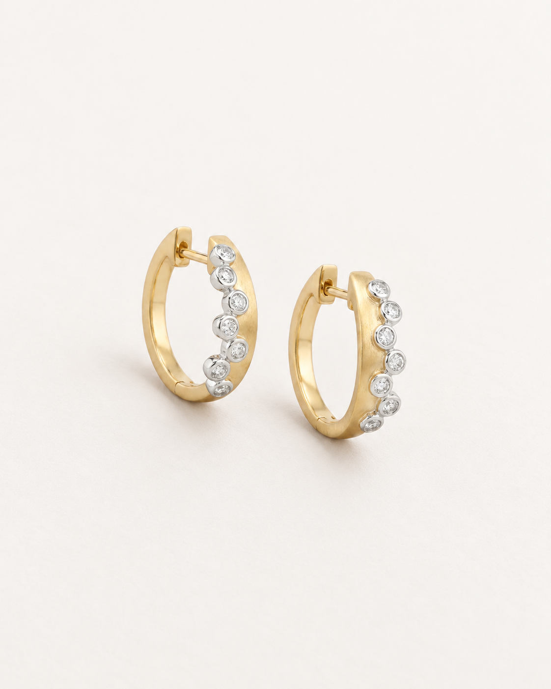 Bezel Pavé Hoops — complete product view