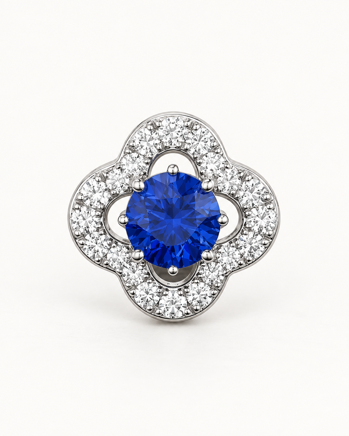 Blue Clover Studs — construction detail