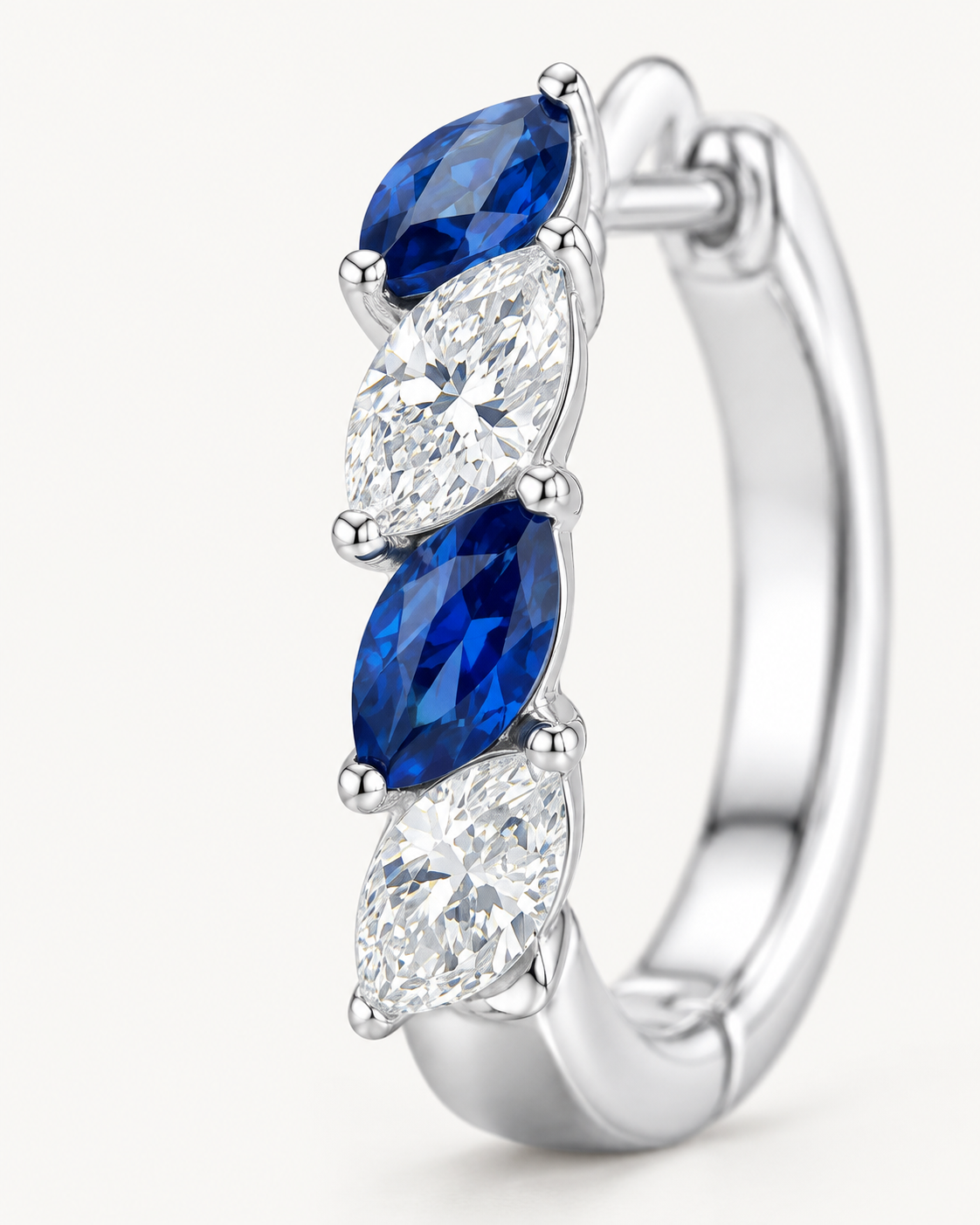 Blue Marquise Hoops — construction detail
