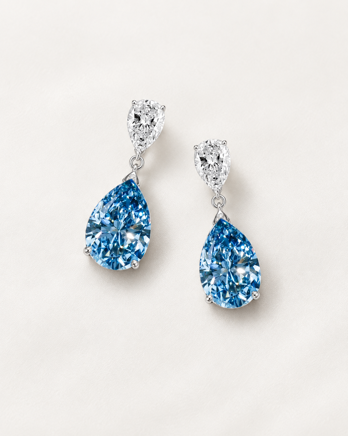 Blue Pear Drop Earrings — complete product view
