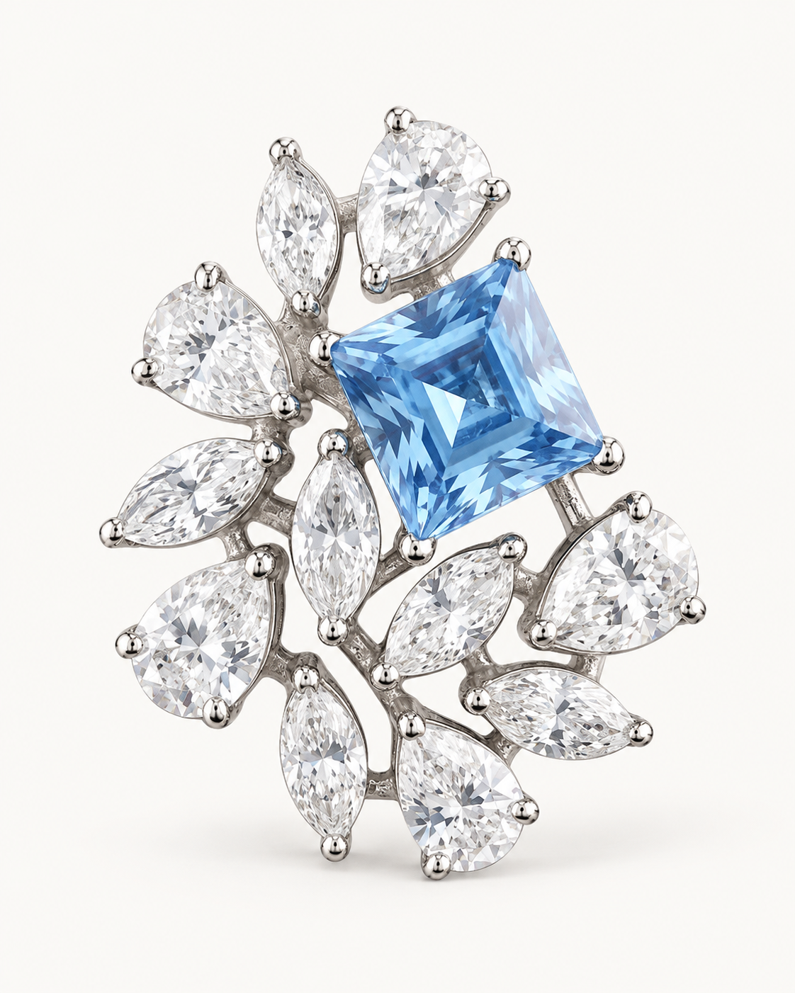 Blue Square Cluster Studs — construction detail
