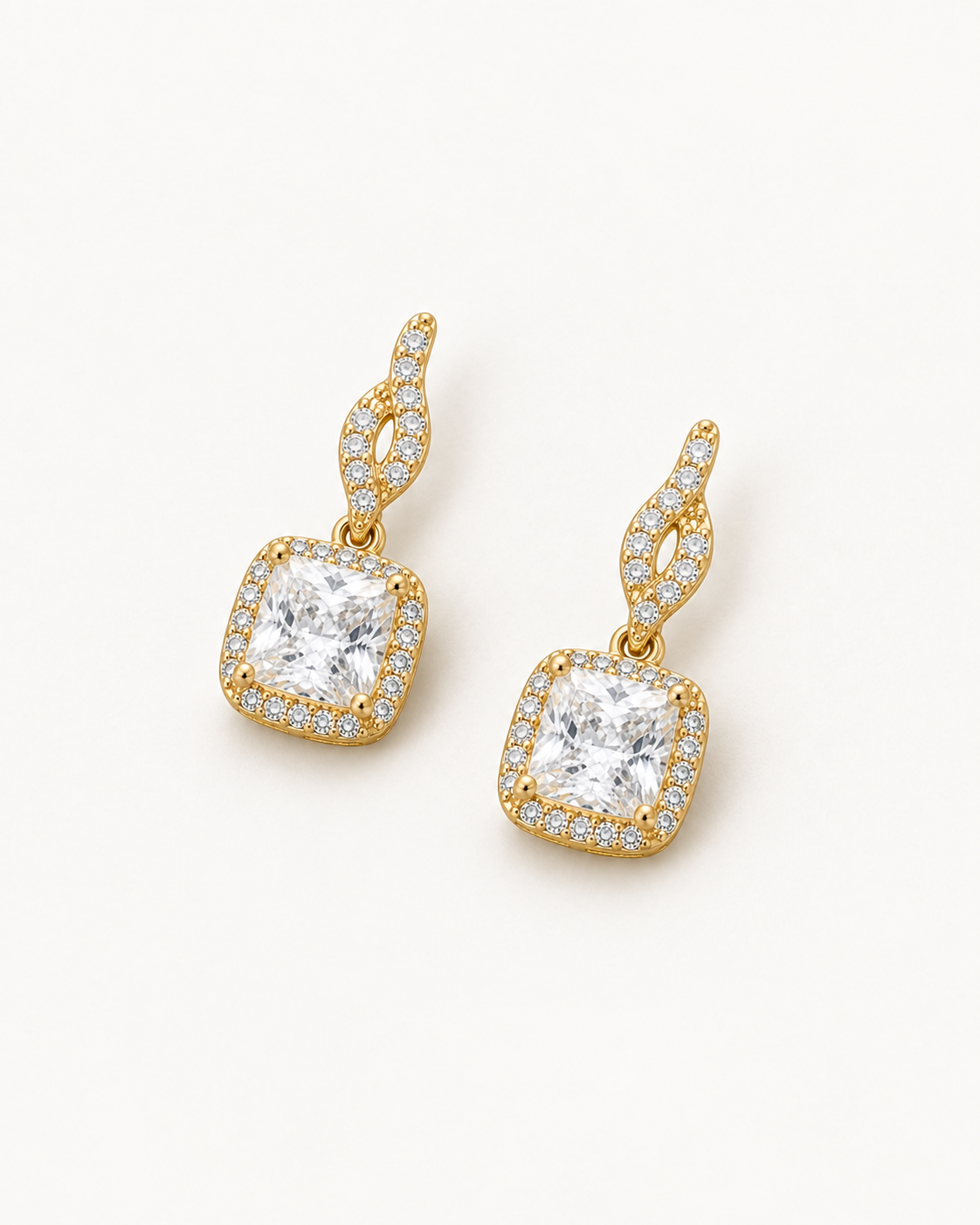 Curved Cushion Drop Earrings — complete product view