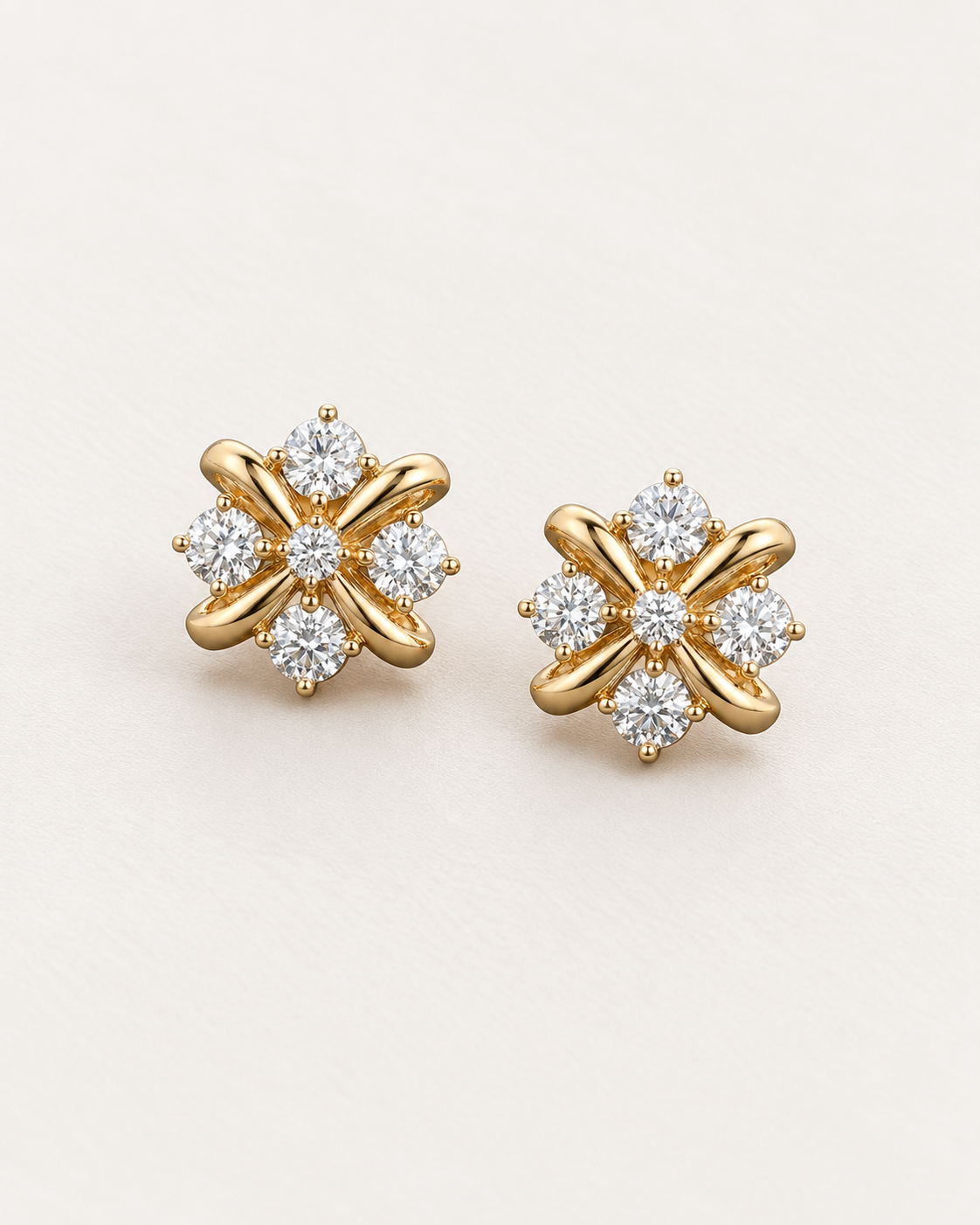 Floral Knot Studs — complete product view