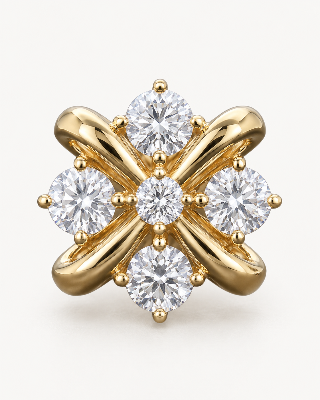 Floral Knot Studs — construction detail