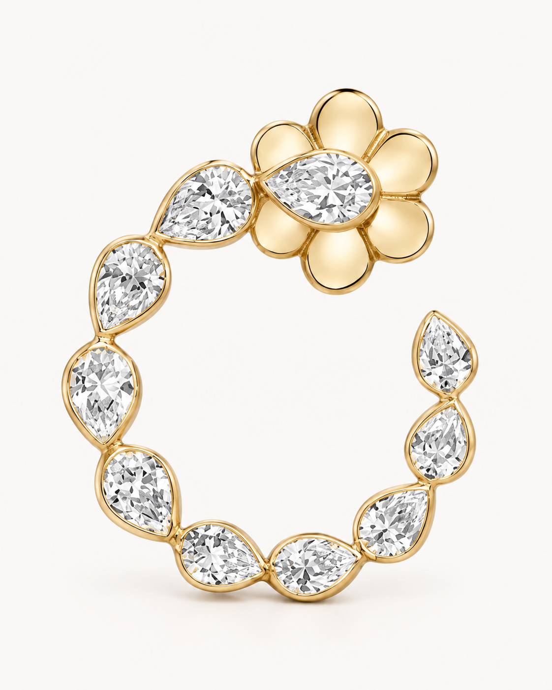Floral Marquise Hoops — construction detail