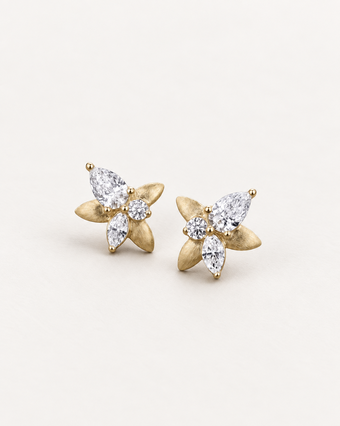 Floral Marquise Studs — complete product view