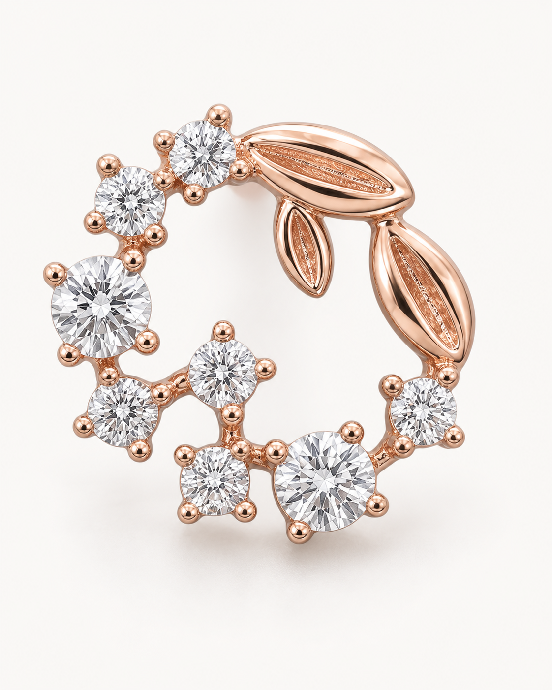 Floral Wreath Studs — construction detail