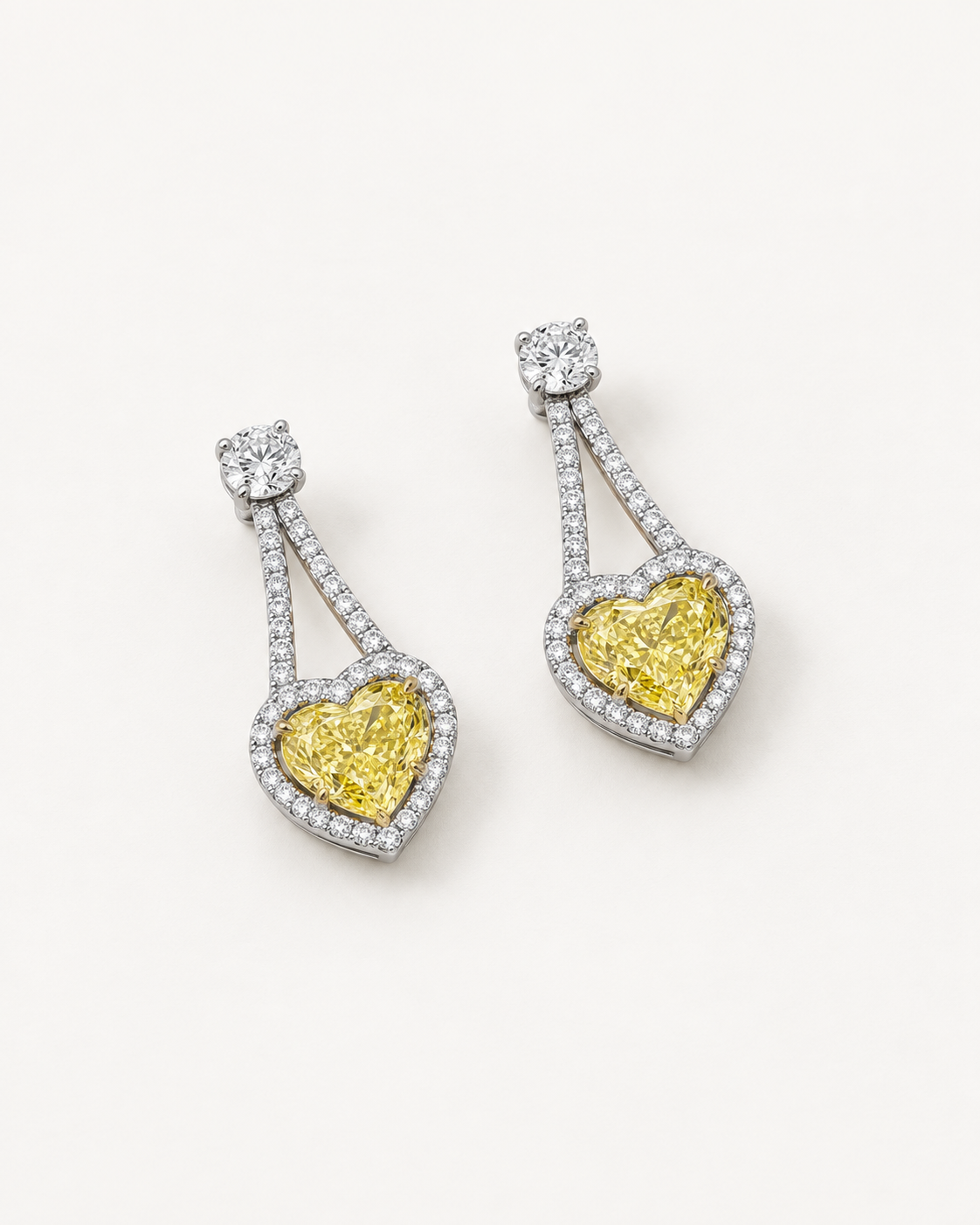 Framed Heart Drop Earrings — complete product view