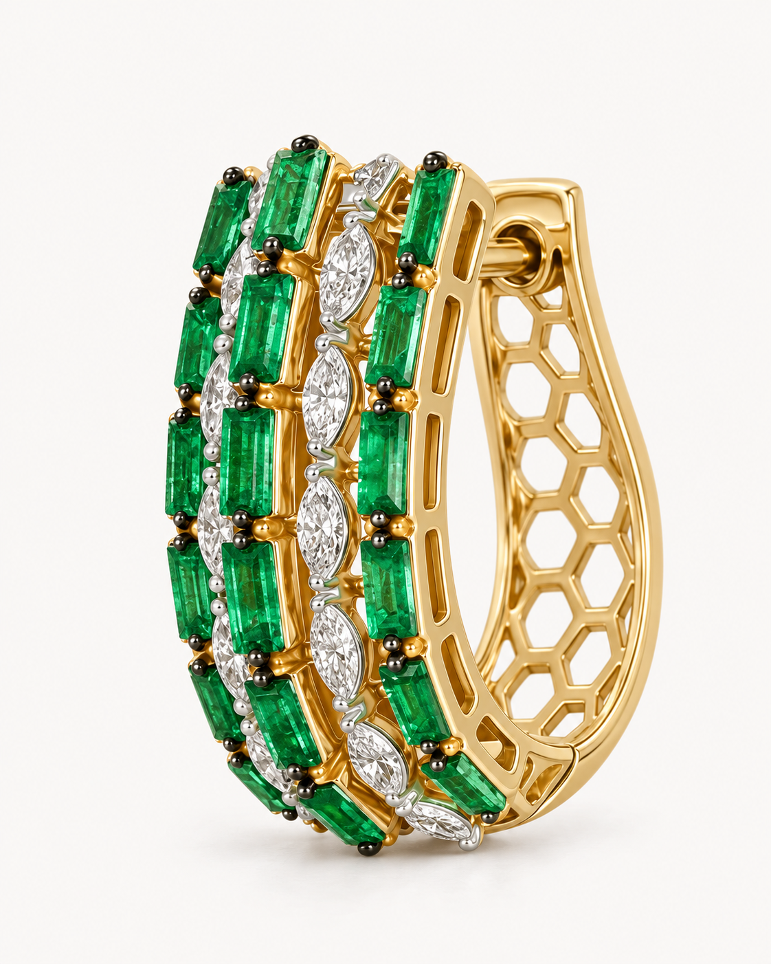 Green Baguette Hoops — construction detail