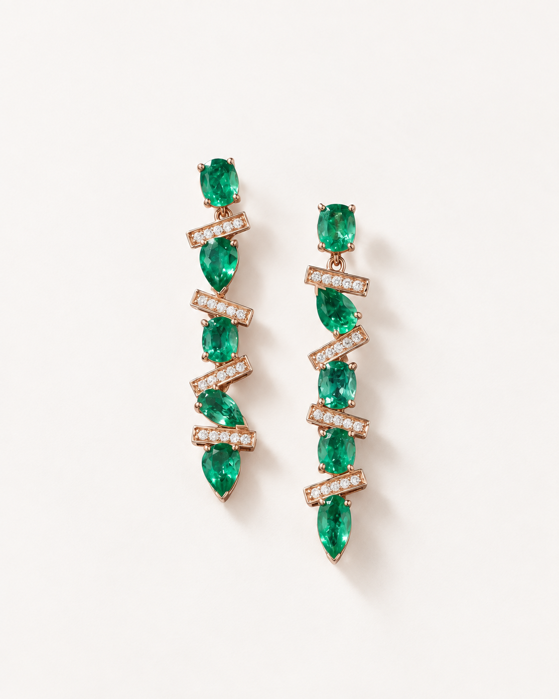 Green Bar Drop Earrings — complete product view