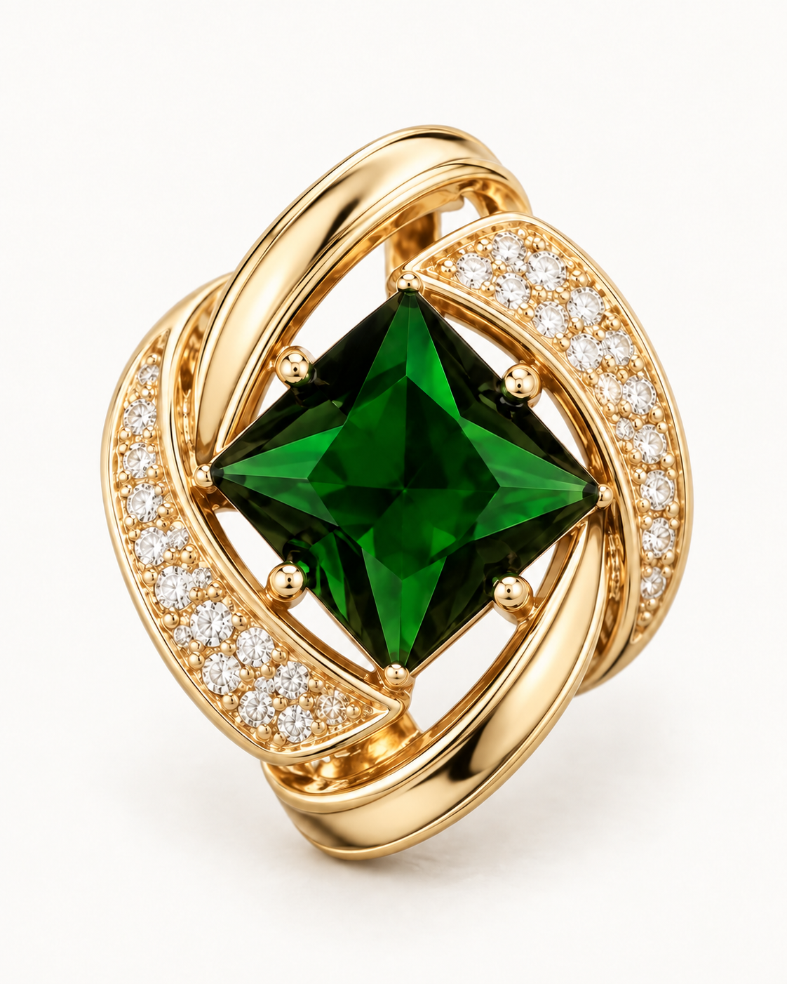 Green Spiral Studs — construction detail