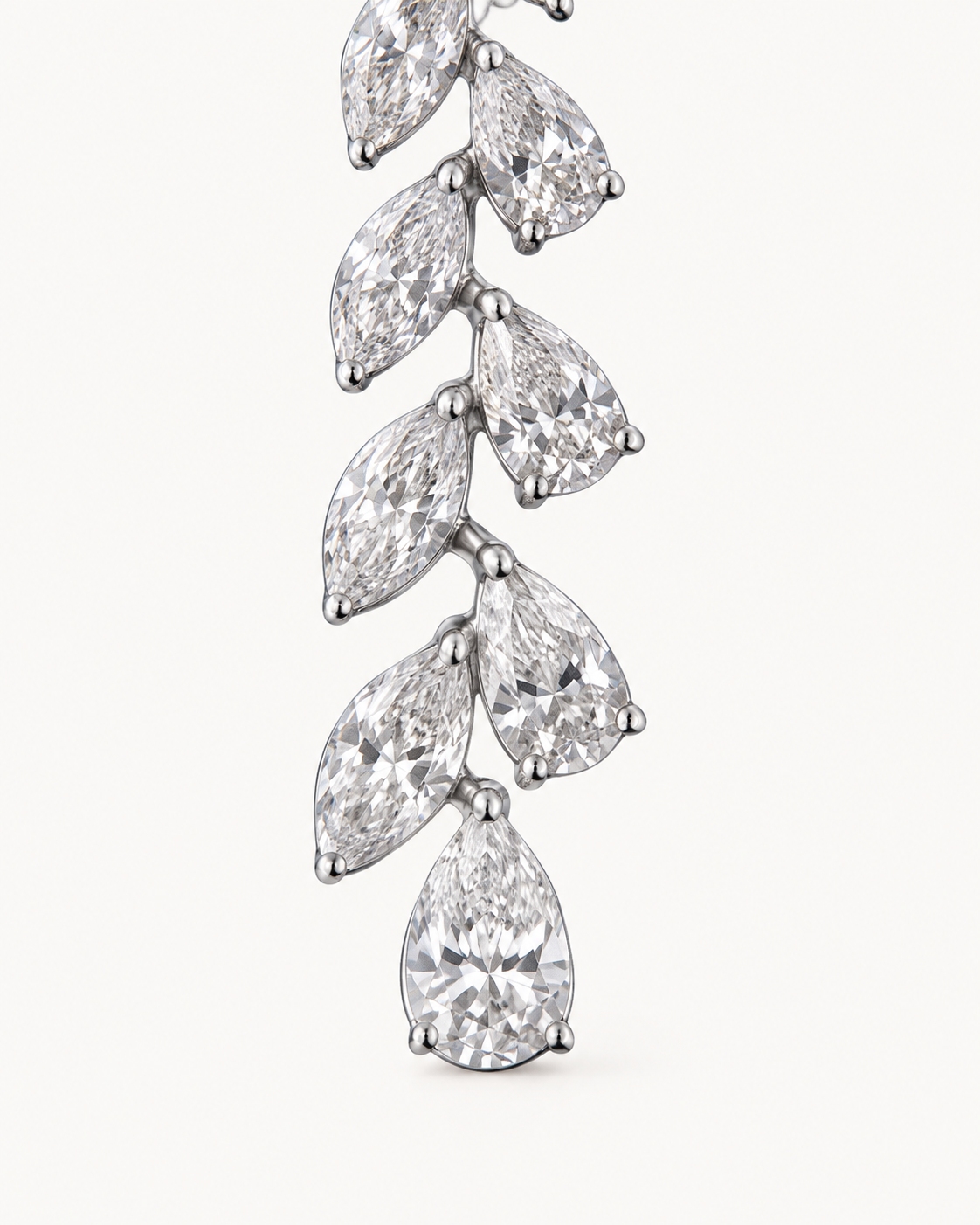 Marquise Line Drop Earrings — construction detail