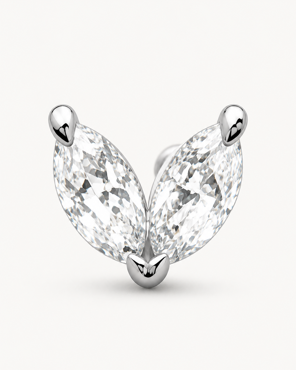 Marquise Wing Studs — construction detail