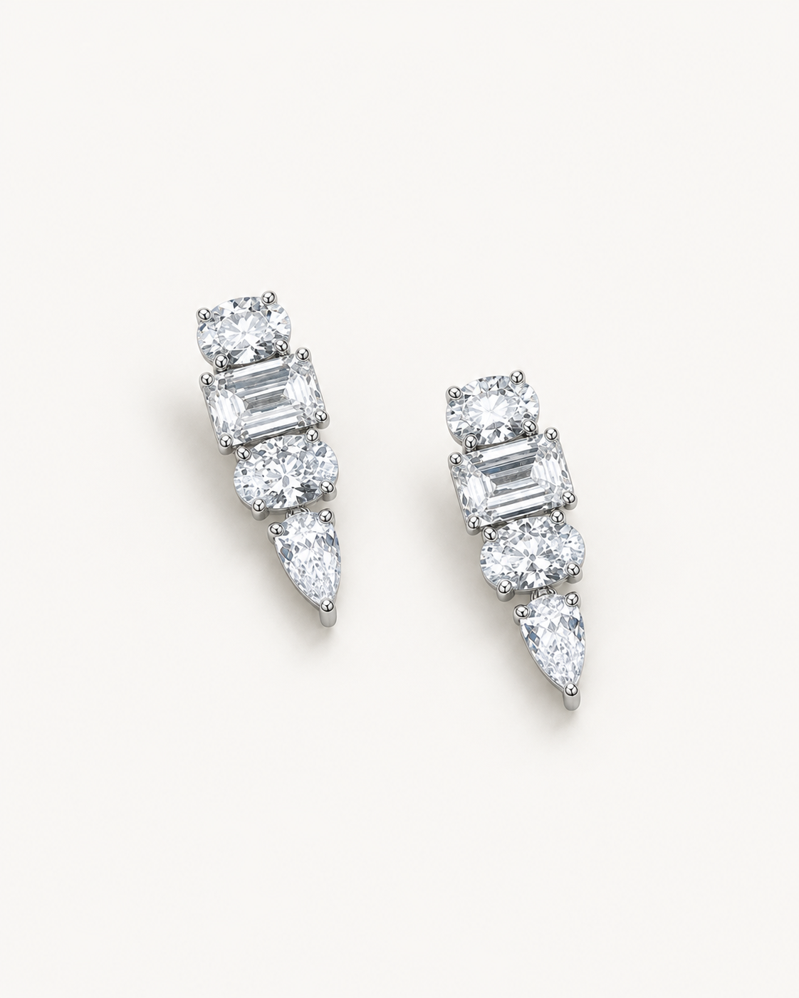 Mixed-Cut Drop Earrings — complete product view