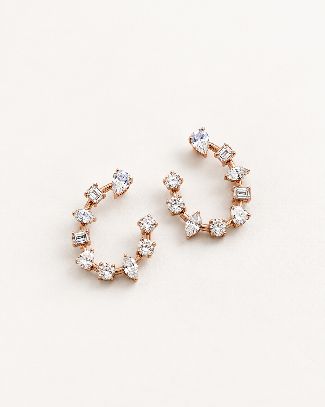 Mixed-Cut Open Hoops — complete product view