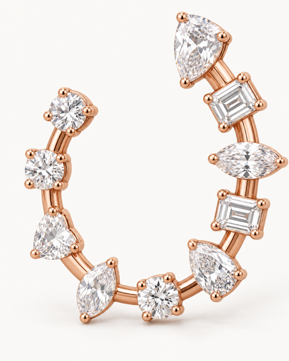 Mixed-Cut Open Hoops — construction detail