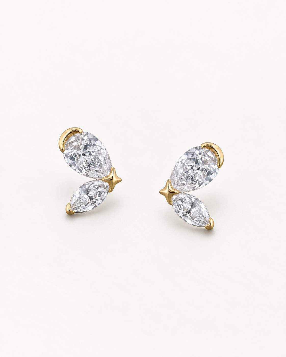 Pear Wing Studs — complete product view