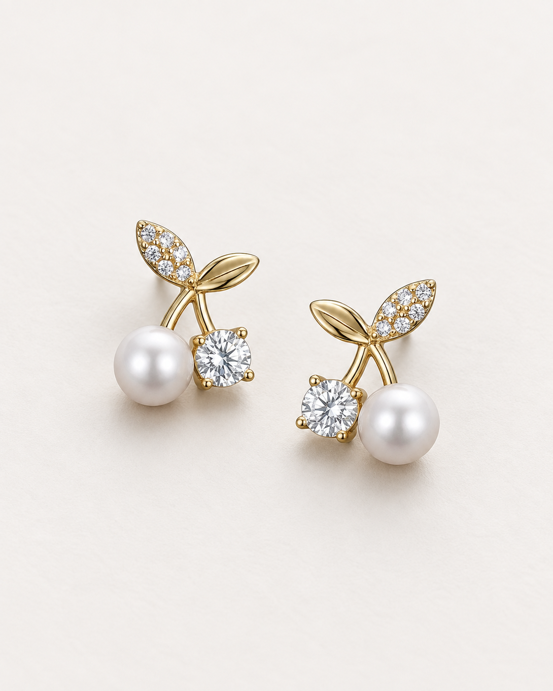 Pearl Cherry Studs — complete product view