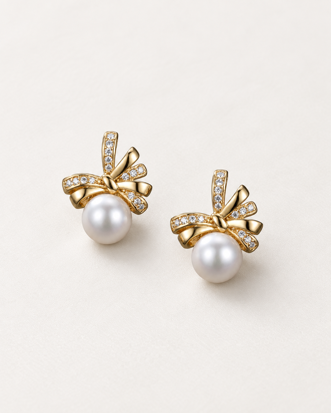 Pearl Ribbon Studs — complete product view