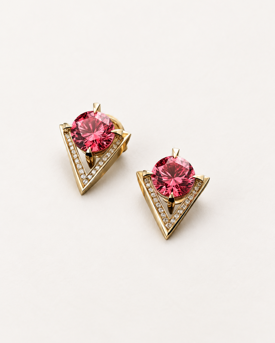 Pink Chevron Studs — complete product view