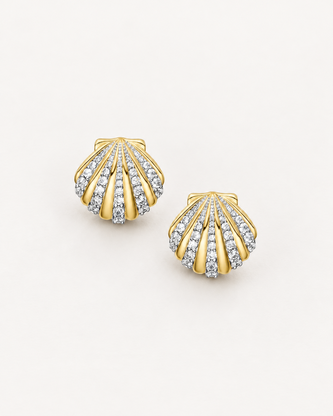 Ribbed Shell Studs — complete product view