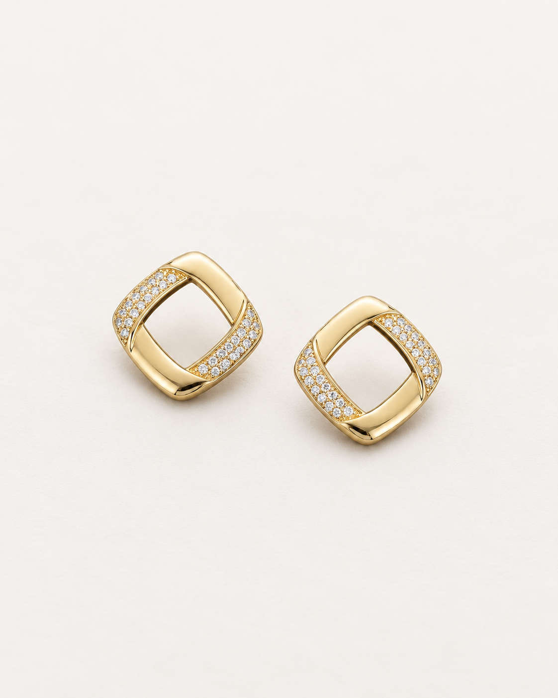 Sculpted Square Studs — complete product view
