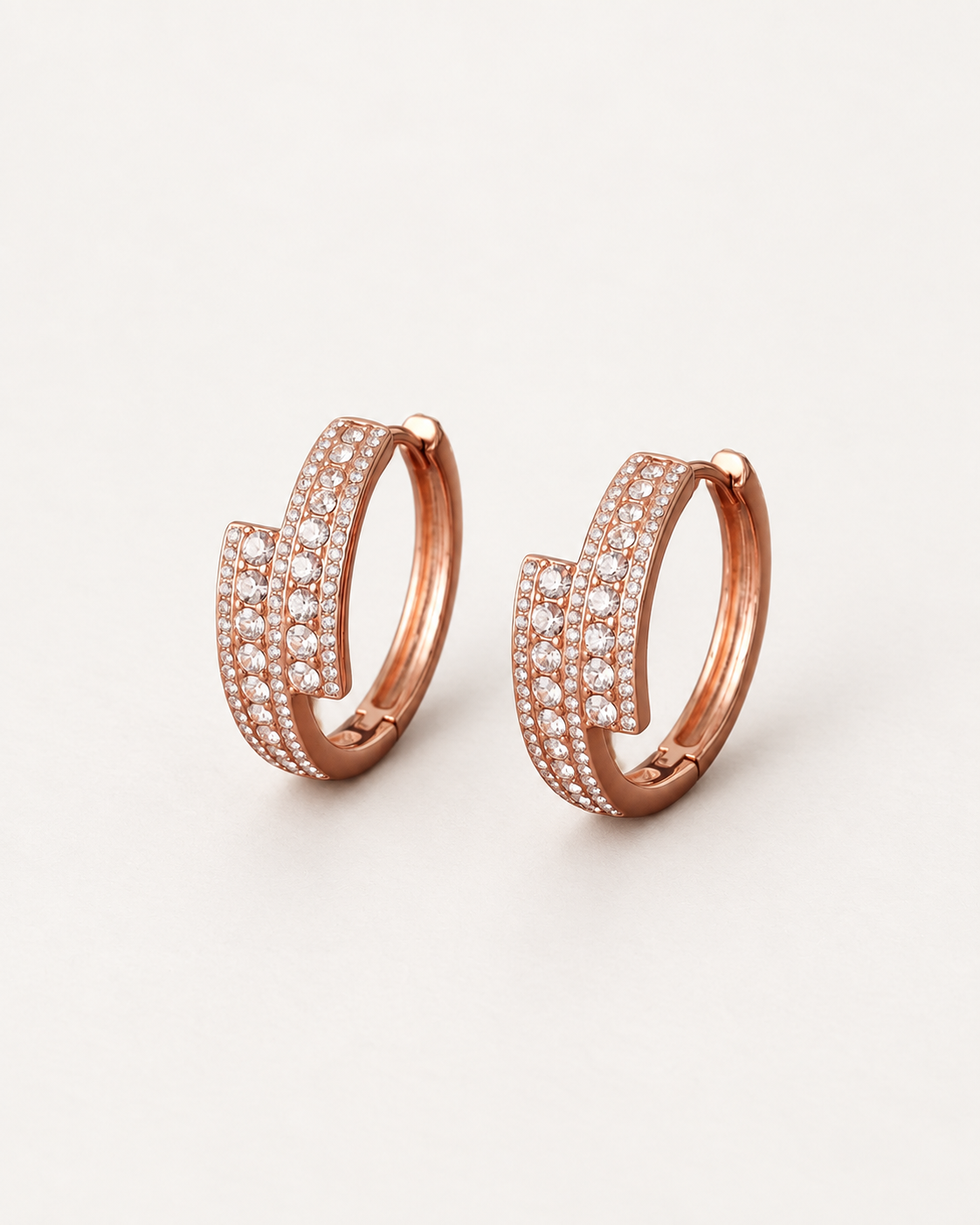 Stepped Pavé Hoops — complete product view