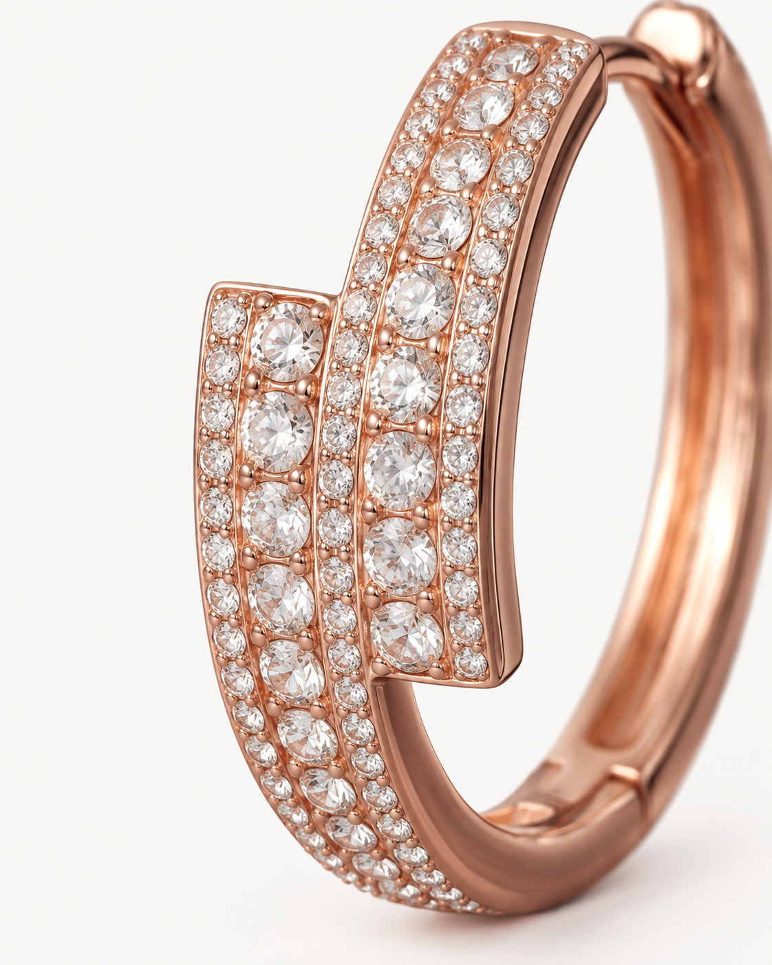 Stepped Pavé Hoops — construction detail