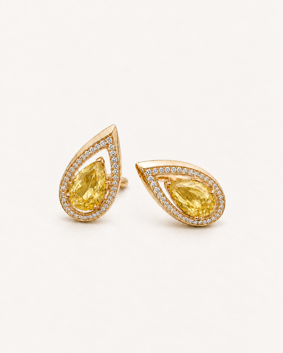 Yellow Pear Studs — complete product view