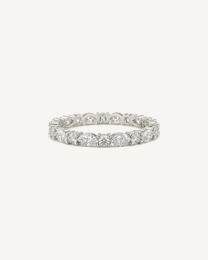 Marquise Eternity Ring product image on Oyster Silk background