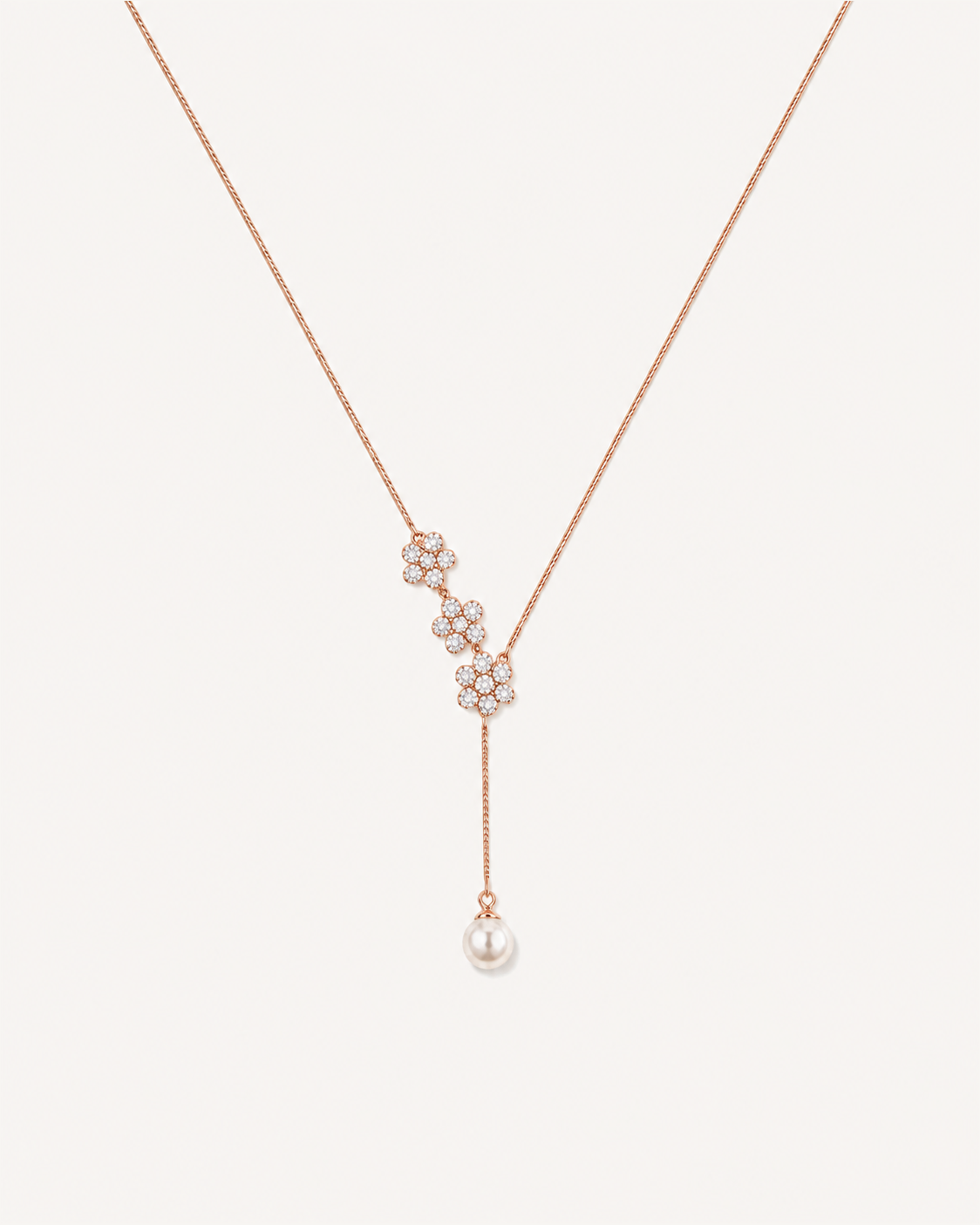 Flower Drop Necklace product image on Oyster Silk background